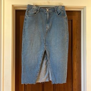 ‘Almost Famous’ Midi Denim Skirt, Size 13